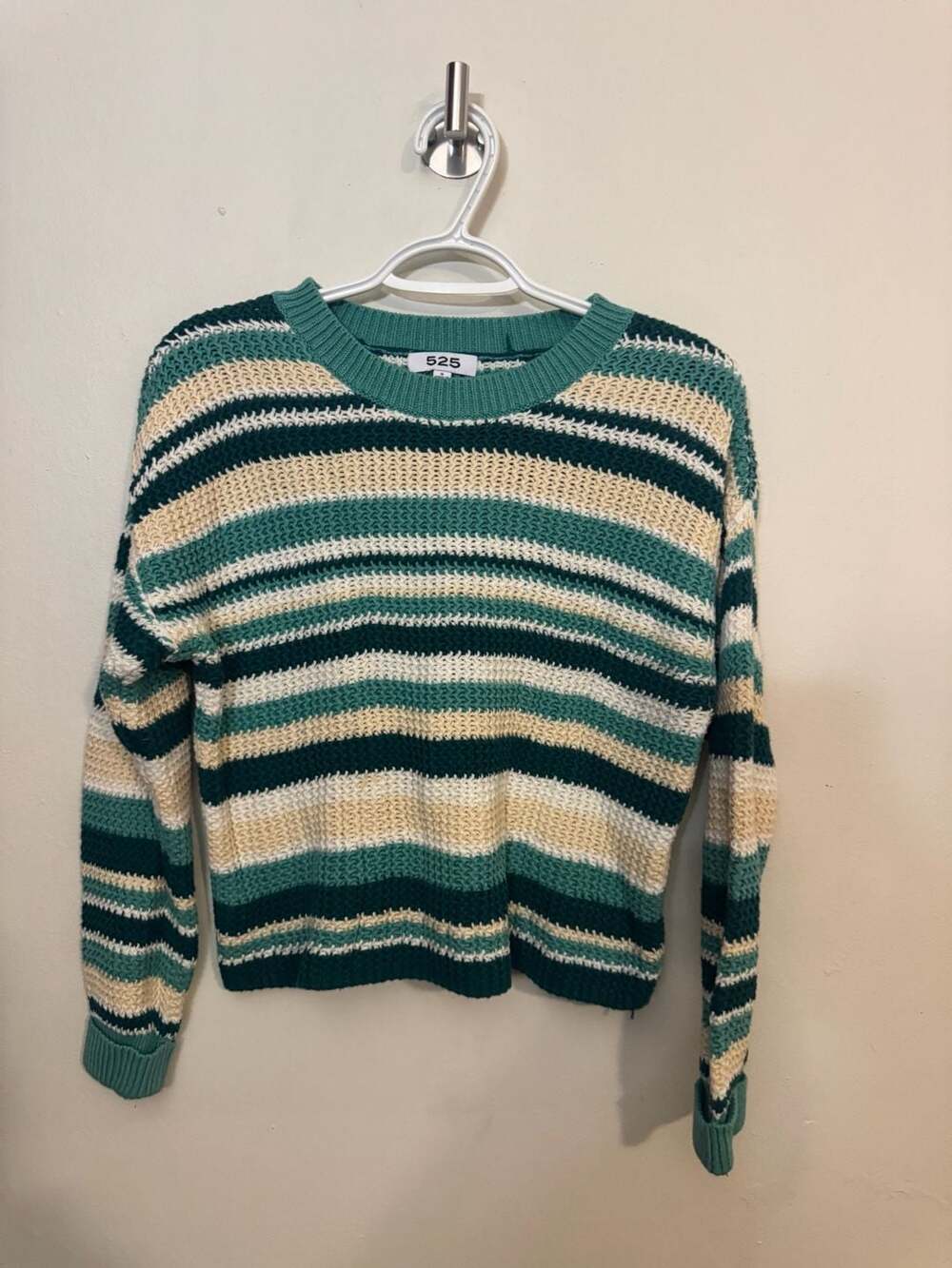525 America Striped Cotton Crewneck Sweater Size S